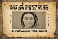 Brown Vintage Wanted Poster Label Rótulo template