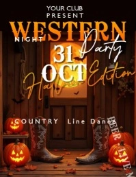 Brown Vintage Western Party Halloween Edition Volantino (us Letter) template