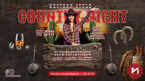 Country Night Digital Display Video template