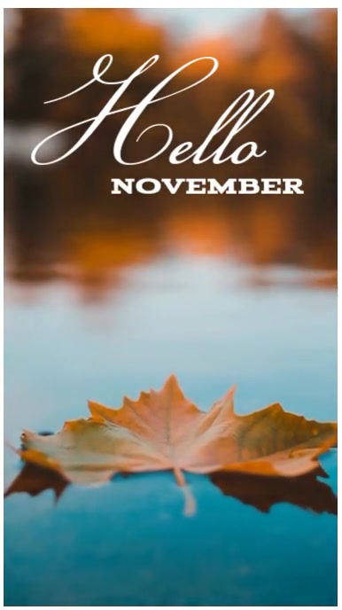 Plantilla de Brown Vintage White Hello November Instagram Reel ...