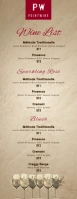 Brown vintage wine menu Letter ครึ่งหน้า template