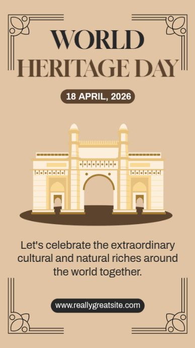 Copy of Brown Vintage World Heritage Day Instagram Story 2026 ...