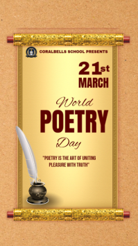 Brown Vintage World Poetry Day Instagram Story template