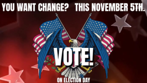 Brown  Vote On Election Day Video Digital Dis งานแสดงผลงานแบบดิจิทัล (16:9) template