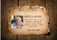 Brown Wanted Poster Postcard Cartolina template