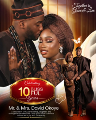 Brown Wedding Anniversary Celebration Instagram Portrait Video template