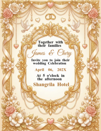 Brown Wedding Invitation Flyer Volante (Carta US) template
