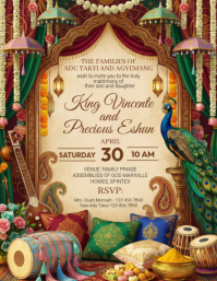 Brown Wedding Invitation Flyer Volante (Carta US) template