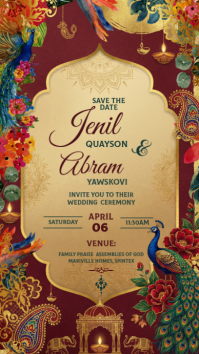 Brown Wedding Invitation Instagram Story Indaba yaku-Instagram template