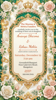 Brown Wedding Invitation Instagram Story template