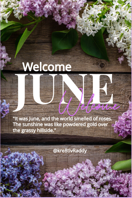 Welcome June Rabbit Brown Welcome June Poster Template | PosterMyWall