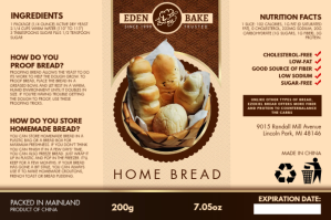 Orange Bread Packaging Label Template