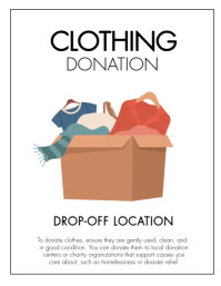 Brown White Illustrated Clothing Donation Poster Flyer (US Letter) template