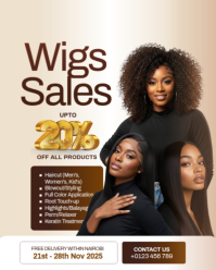 White Wig Sales Promotion Instagram Portrait Template