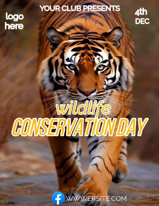Brown Wildlife Conservation Day Flyer (us Letter) Template | PosterMyWall