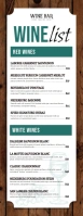 Brown Wine List Menu Letter ครึ่งหน้า template