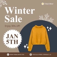 Brown Winter Sale Slideshow Square Post template