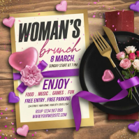 Brown Women's Brunch Event Instagram Post Video template