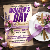 Brown Women's Day Brunch Instagram Post Video Instagram-bericht template