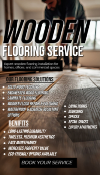 Brown Wooden Flooring Service Business Card template
