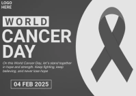 Brown World Cancer Day Postcard Ikhadi leposi template