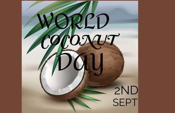 Brown World Coconut Day  Tabloid Poniekoerant template