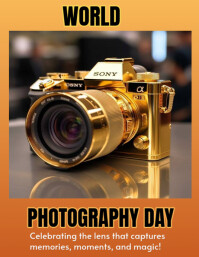 Brown World Photography Day Celebration  Flyer (us Letter) template