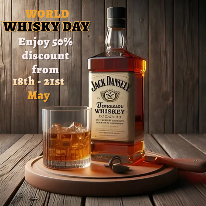 Whiskey Posts Brown World Whisky Day Design Instagram Post Template | PosterMyWall