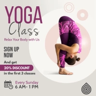 Brown Yoga Class Instagram Post Template