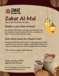 Brown Zakat payment flyer template
