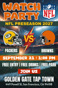 NFL Watch Party Poster Template