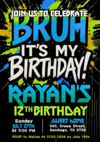 Bruh It's My Birthday Invitation A6 template