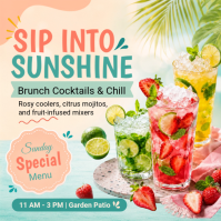Brunch Cocktails Instagram Post template