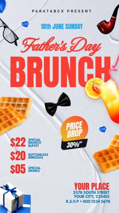 Brunch design for Father's day Template | PosterMyWall