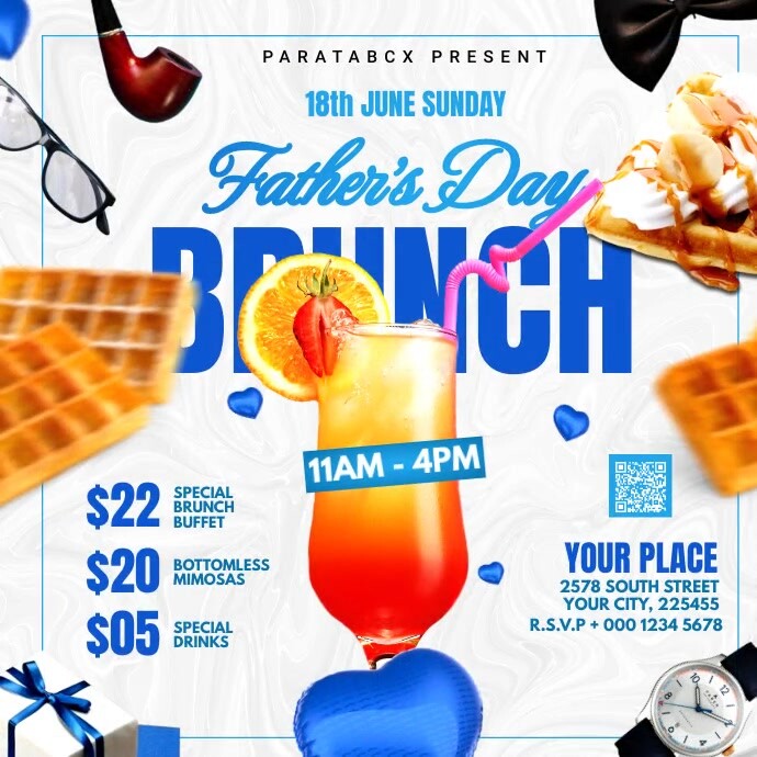 Brunch flyer design for Father's day Template | PosterMyWall