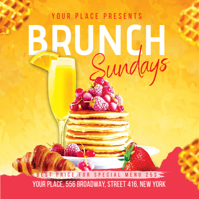 Brunch Flyer Publicação no Instagram template