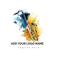 Brunch Free Jazz Saxophone Logo template