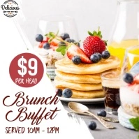 Brunch Instagram Restaurant Post Template Instagram-bericht