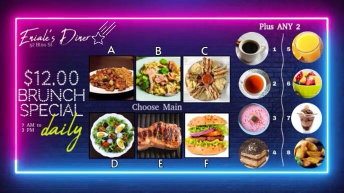 Brunch special digital display template