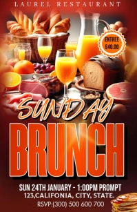 brunch sunday template restaurant invitation Tabloid
