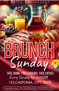 brunch sunday template restaurant invitation Tabloid