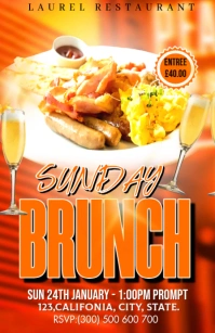 brunch sunday template restaurant invitation Tabloid