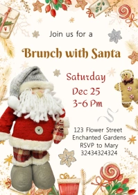 Brunch with Santa Invitation A6 template