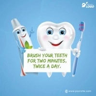 Brush Your Teeth For Two Minutes, Twice a Day Post Instagram template