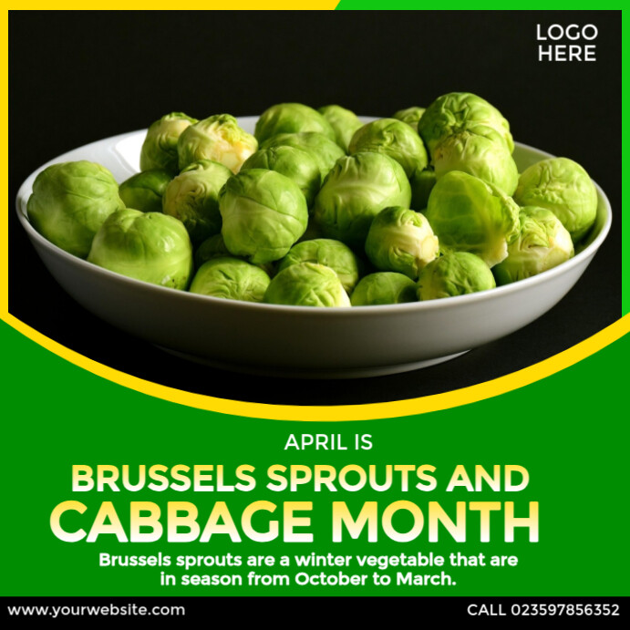 Brussels Sprouts and Cabbage Month Ad Template | PosterMyWall