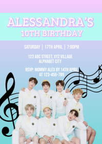 Bts Invitations Sample BTS Birthday Invitation Template | PosterMyWall