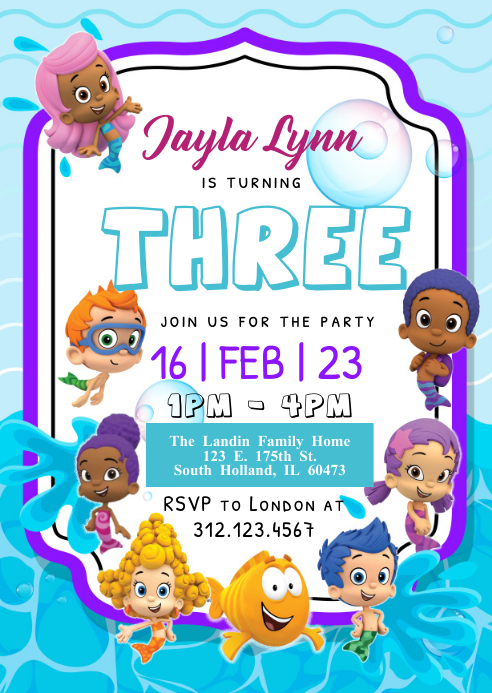 Bubble Guppies Birthday Banner Template