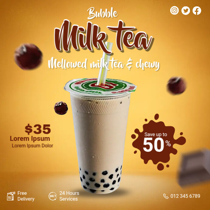 Bubble Milk Tea Template | PosterMyWall