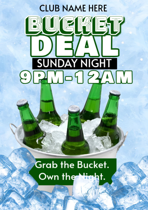 Bucket Collection Flyer Bucket Night Deal Party Flyer Template | PosterMyWall