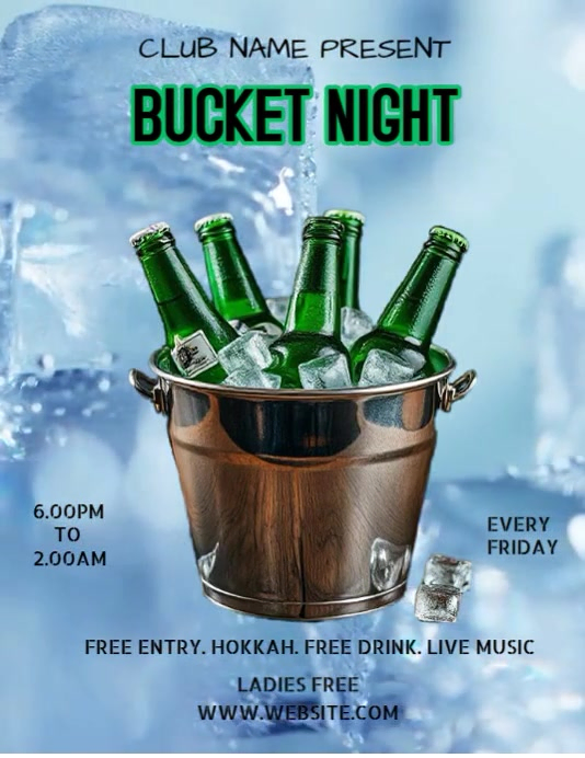 Bucket Collection Flyer bucket night Template | PosterMyWall
